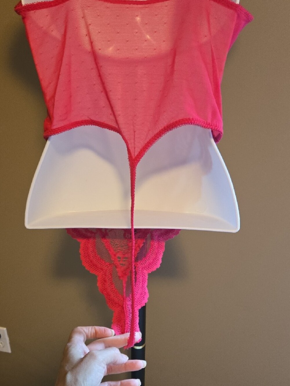 Victoria's Secret Hot Pink Lace Bodysuit - Picture 7 of 14